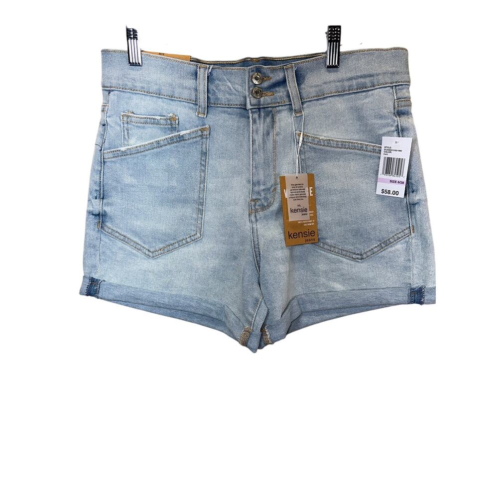 Kensie Jeans Vintage Luxe High Rise Shorts Size 6/28 NWT Women’s Denim - Picture 1 of 6